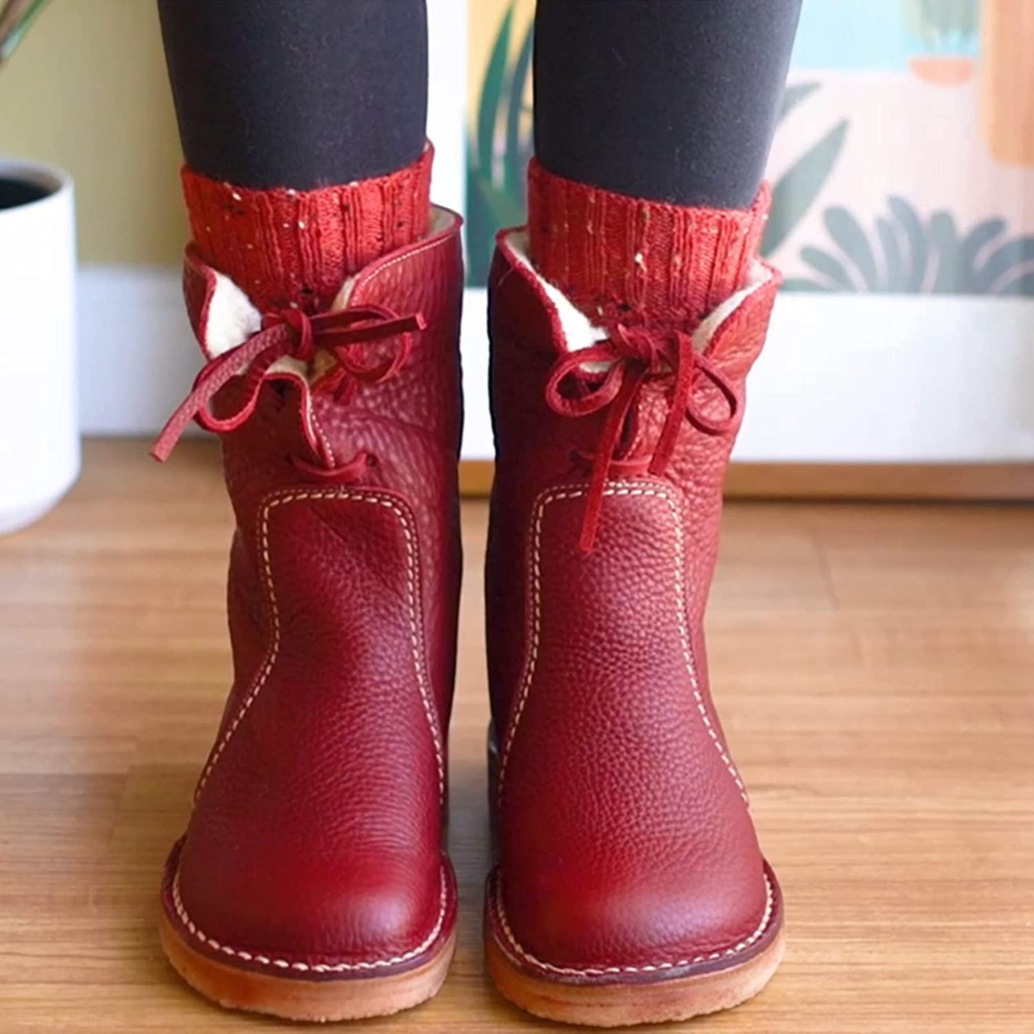 Dames Winter Snowboots Warm Bont Gevoerd Waterdicht Effen