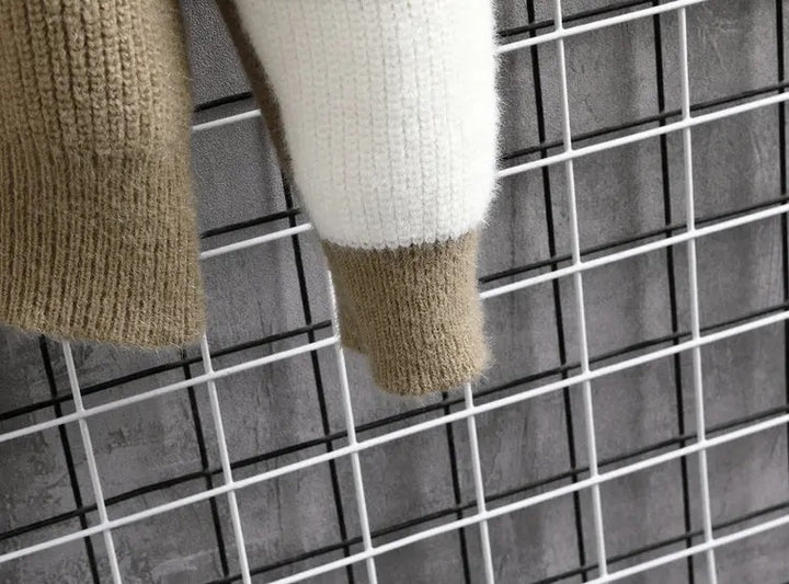 Lunero Eindhoven™ Color Patch Trui | Geruite gebreide trui