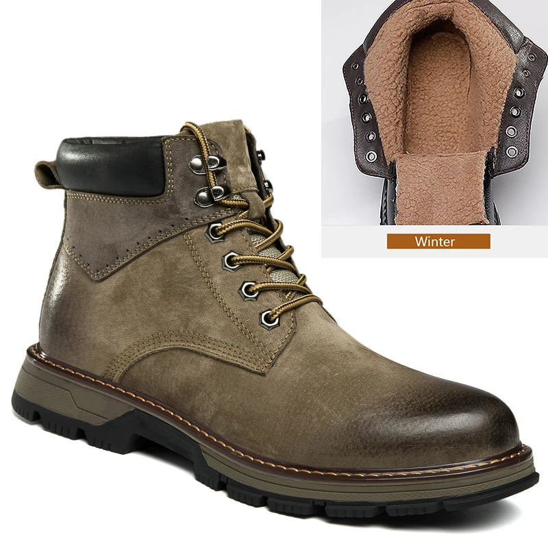 Lunero Eindhoven™ Leren Winterschoenen | Echte winterwarmers