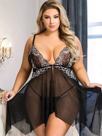 Lunero Eindhoven™ Lara Plus-Size Lingerieset | Transparant & Sexy