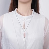 Stijlvolle Kristal met Levensboom Edelsteen Halsketting - Elara