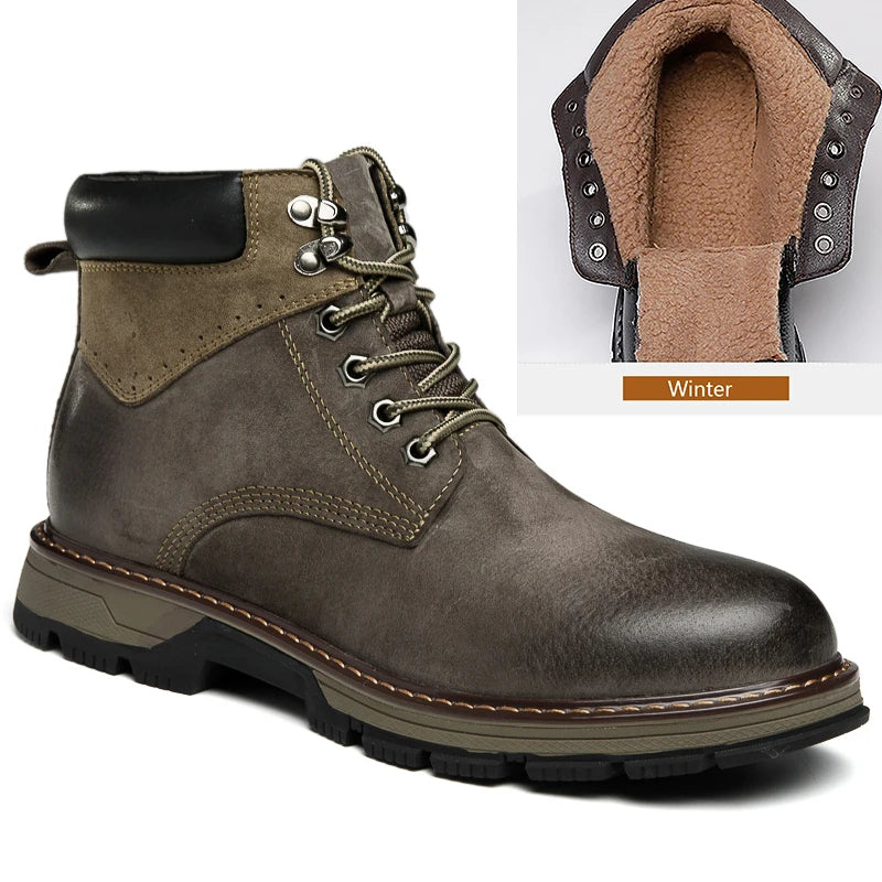 Lunero Eindhoven™ Leren Winterschoenen | Echte winterwarmers