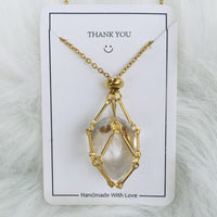 Kleine Natuurlijke Kristallsteenbeugel-Halsketting - Iris