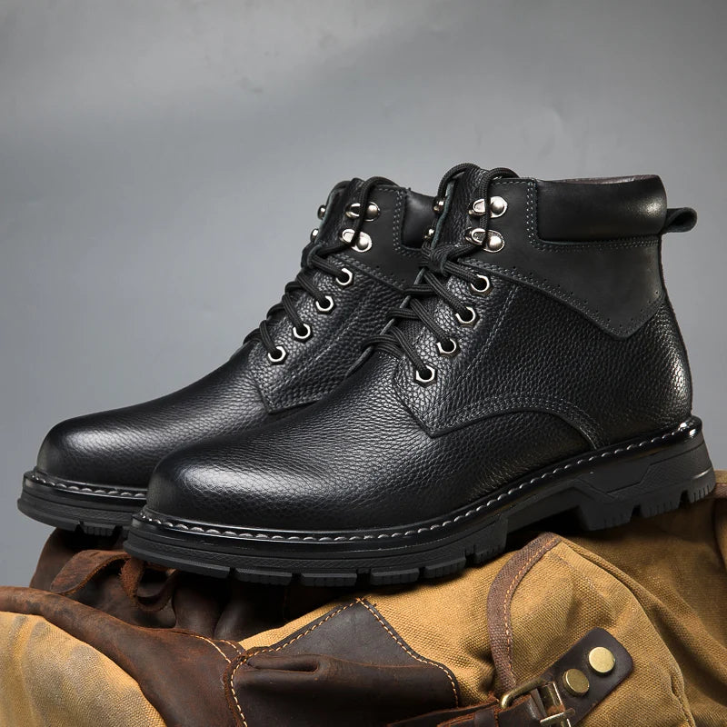 Lunero Eindhoven™ Leren Winterschoenen | Echte winterwarmers