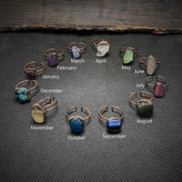 Natuurlijke Ruwe Geboortestenen Ring - Selina