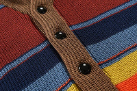 Lunero Eindhoven™ Siebe Gebreid Vest | Trendy meerkleurig vest met knopen