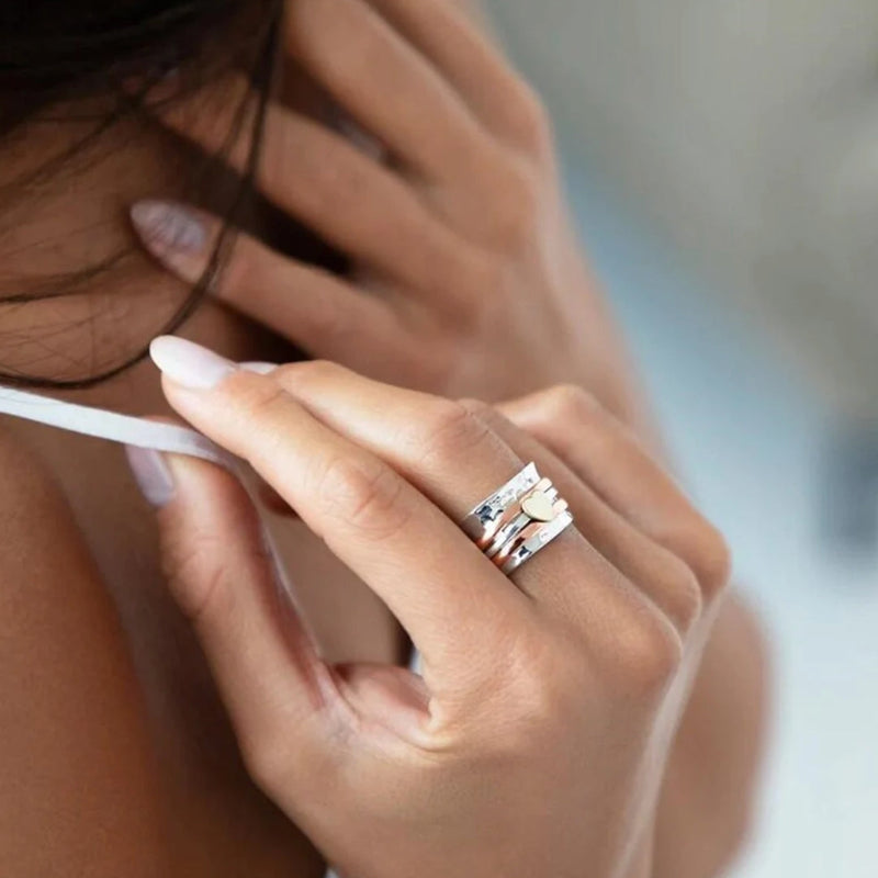 Draaiende Hart Ring - Amara