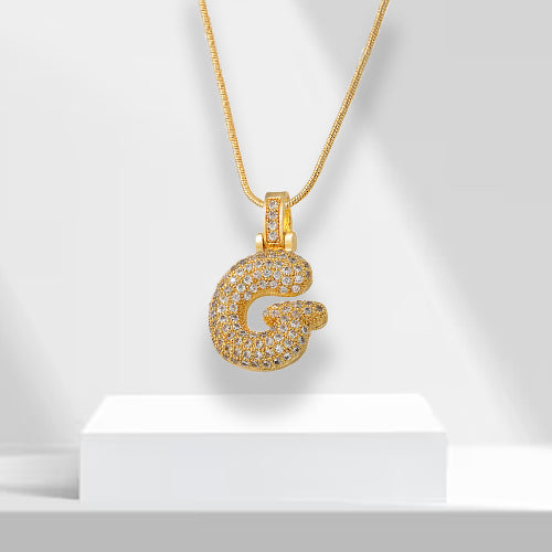 Bubble Letters Ketting met Hanger - LuxeLette