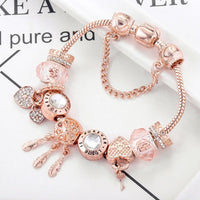 Rose Dreamcatcher Armband met Charms in Sterling Zilver - Rosa