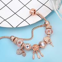 Rose Dreamcatcher Armband met Charms in Sterling Zilver - Rosa