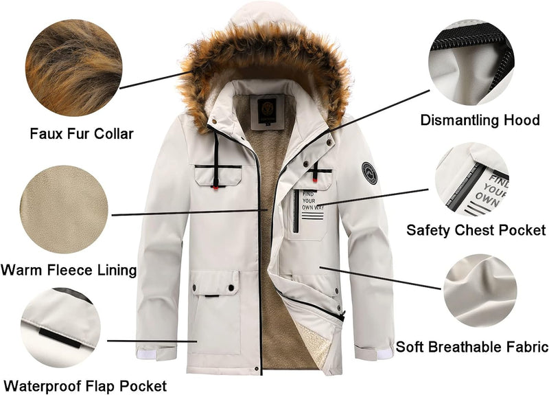 Lunero Eindhoven™ Winterparka met Fleecevoering | Winddicht jack met capuchon