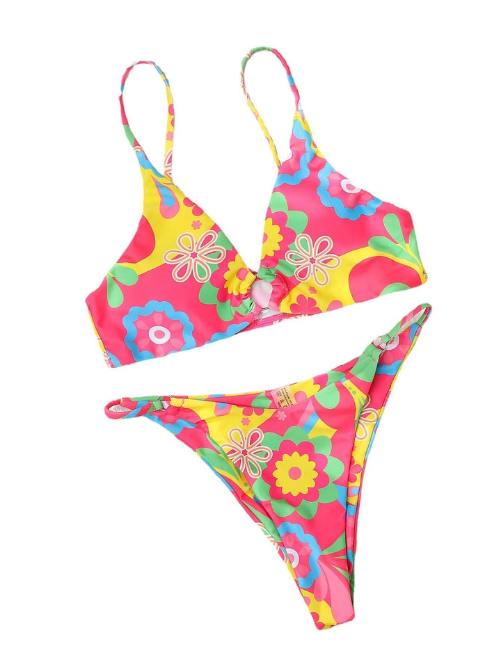 Bikini Set met Roze Bloemenprint – Liliane