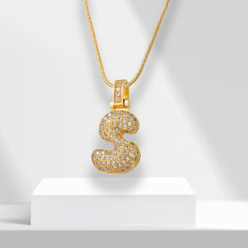 Bubble Letters Ketting met Hanger - LuxeLette