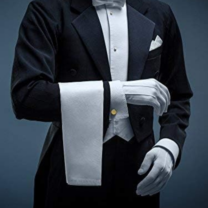 Białe Bawełniane Rękawiczki Świętego Mikołaja - Ostrokrzew