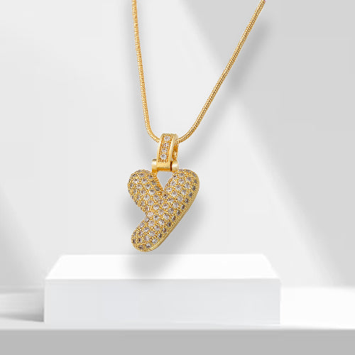 Bubble Letters Ketting met Hanger - LuxeLette