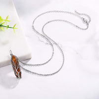 Stijlvolle Kristal met Levensboom Edelsteen Halsketting - Elara