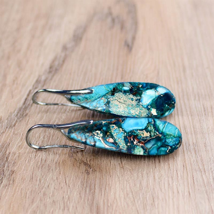 Druppelvormige Keizersteen Oorbellen - Amara