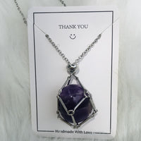 Kleine Natuurlijke Kristallsteenbeugel-Halsketting - Iris