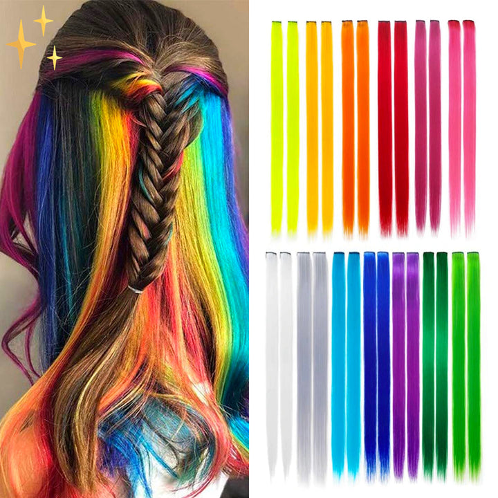 Clip-in Regenboog Hair Extensions – Ruby