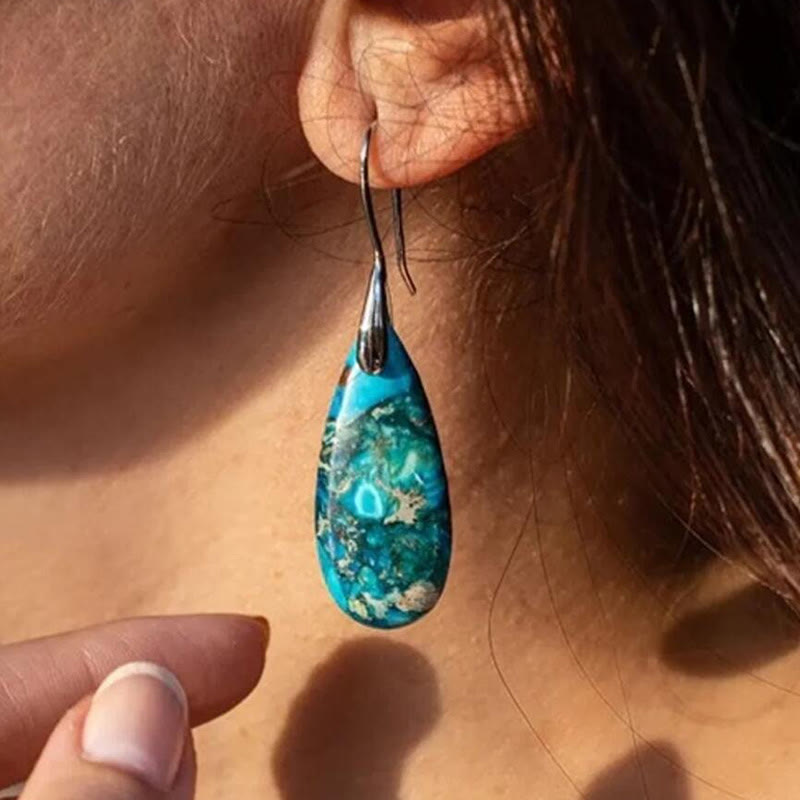 Druppelvormige Keizersteen Oorbellen - Amara