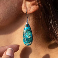 Druppelvormige Keizersteen Oorbellen - Amara