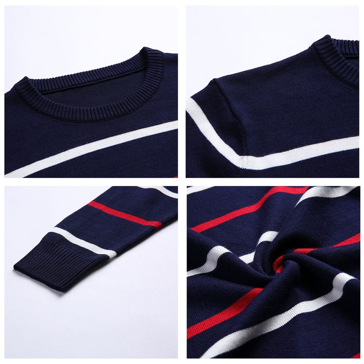 Lunero Eindhoven™ Herenmode | Casual Gestreepte Trui met O-neck