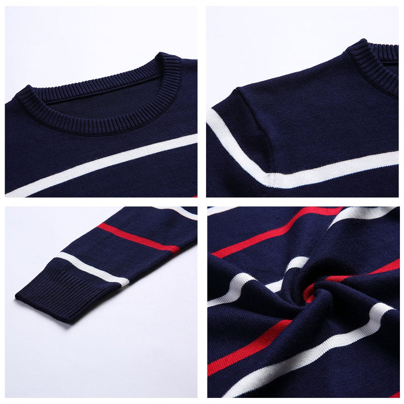 Lunero Eindhoven™ Herenmode | Casual Gestreepte Trui met O-neck