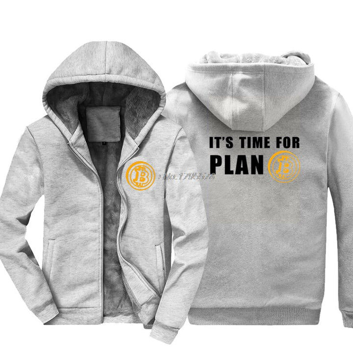 Lunero Bitcoin Hoodie | It's Time For Plan B - Warme & Zachte Herfst en Winterhoodie