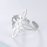 Pierścień amuletowy z ochroną na węzeł krzyżowy | Unikalny pierścień